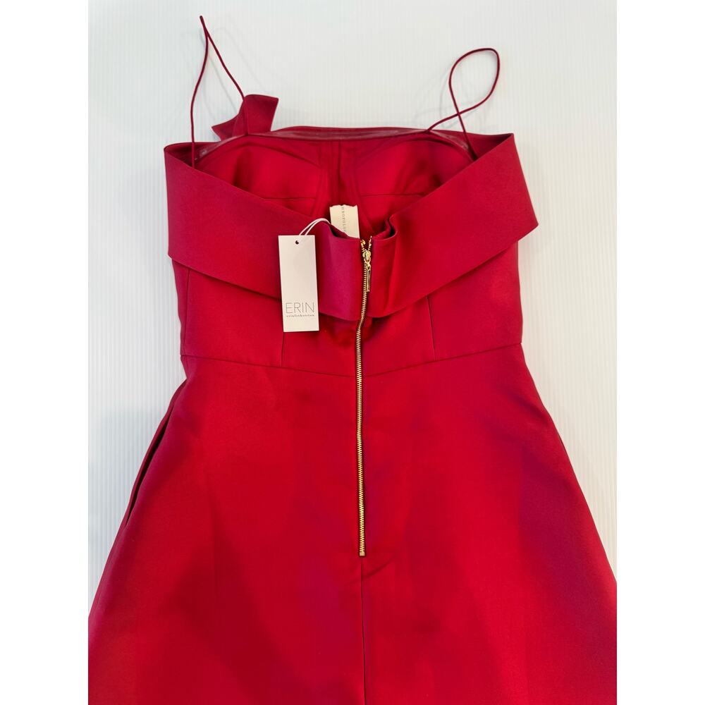 Erin Fetherston Ruscha Strapless Fit Flare Dress Bow NWT 10 Red Holiday Event - Picture 6 of 16